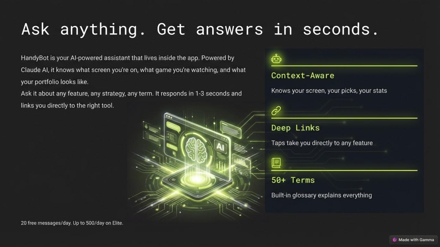 HandyBot — Ask anything, get answers in seconds.